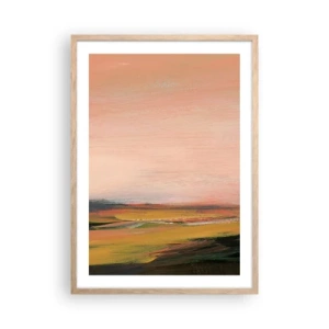 Plakát v rámu světlý dub - V růžových tónech - 50x70 cm