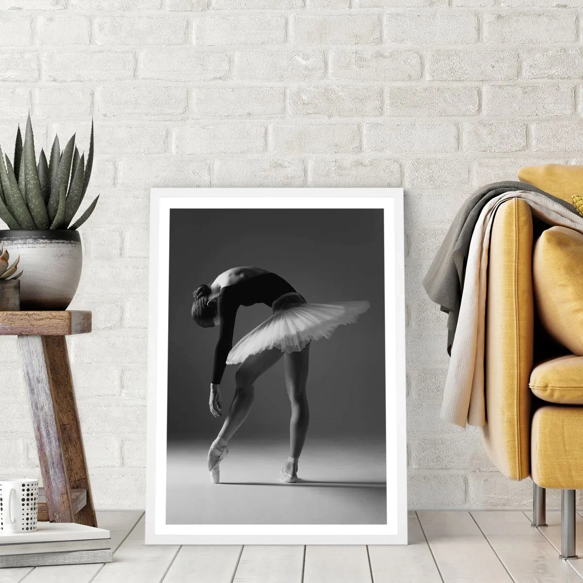 Plakát v bílém rámu - Bella ballerina - 30x40 cm