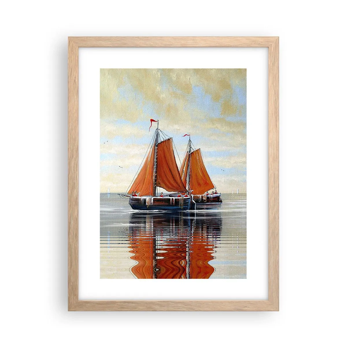 Plakát v rámu světlý dub - Pluj, námořníku… - 30x40 cm