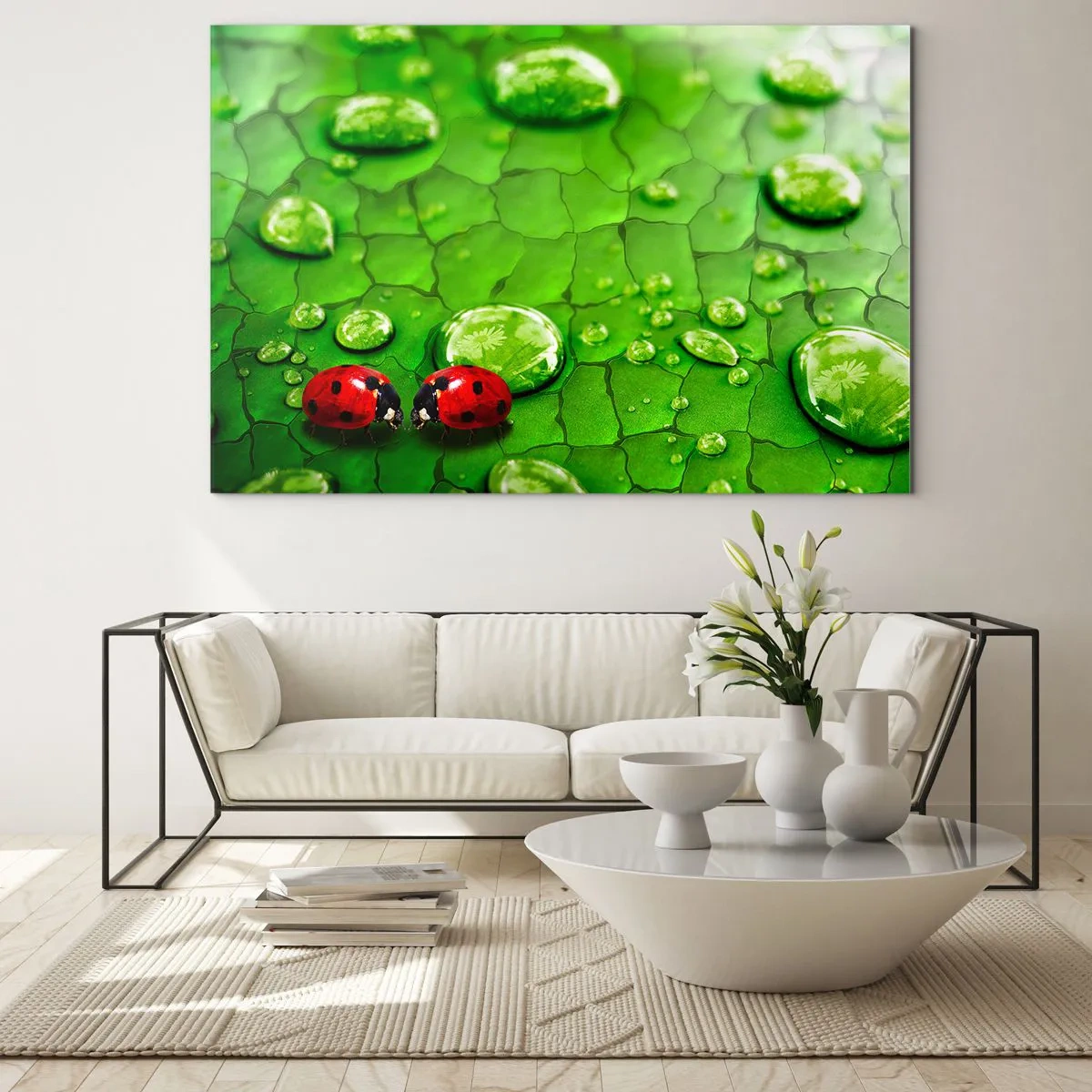 Obraz na skle - Setkání v zeleni - 120x80 cm