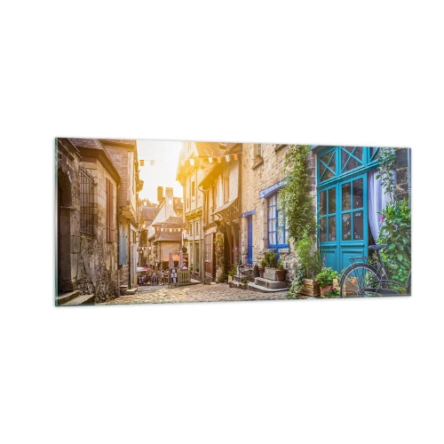 Obraz na skle - Bílý duch městečka - 100x40 cm
