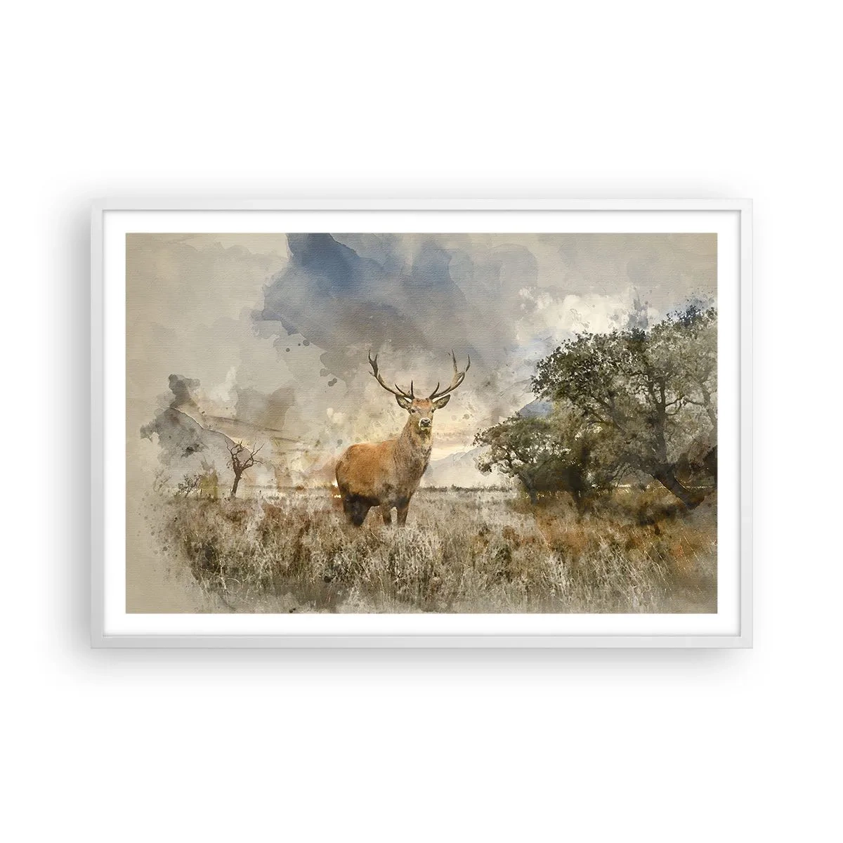 Plakát v bílém rámu - Důstojnost - síla - majestátnost - 91x61 cm