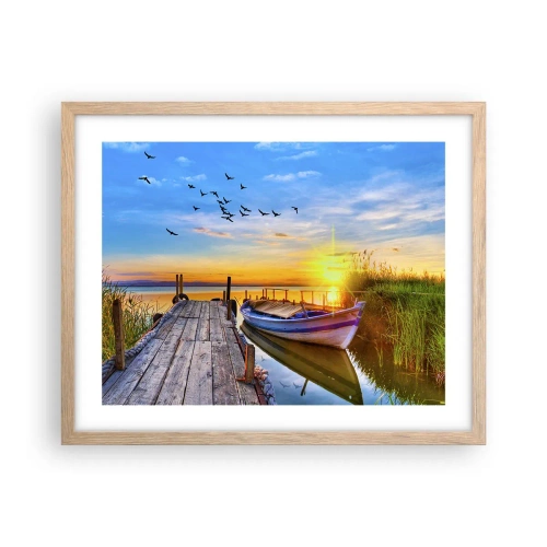 Plakát v rámu světlý dub - Na shledanou zítra - 50x40 cm