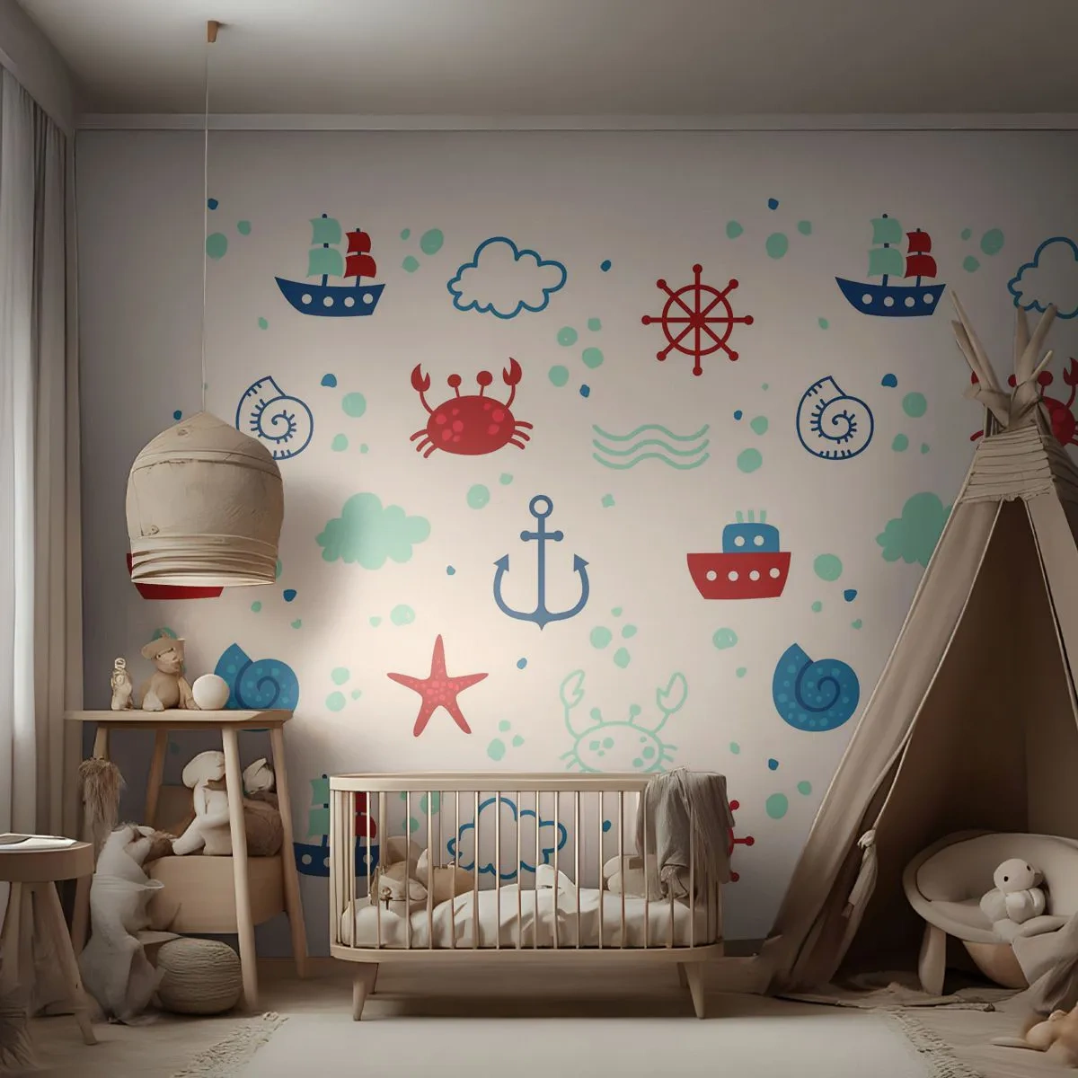 Fototapeta Samolepicí Deluxe Sticker - Mořská pohádka - plachtění, Námořní, Kotva - 250x175 cm