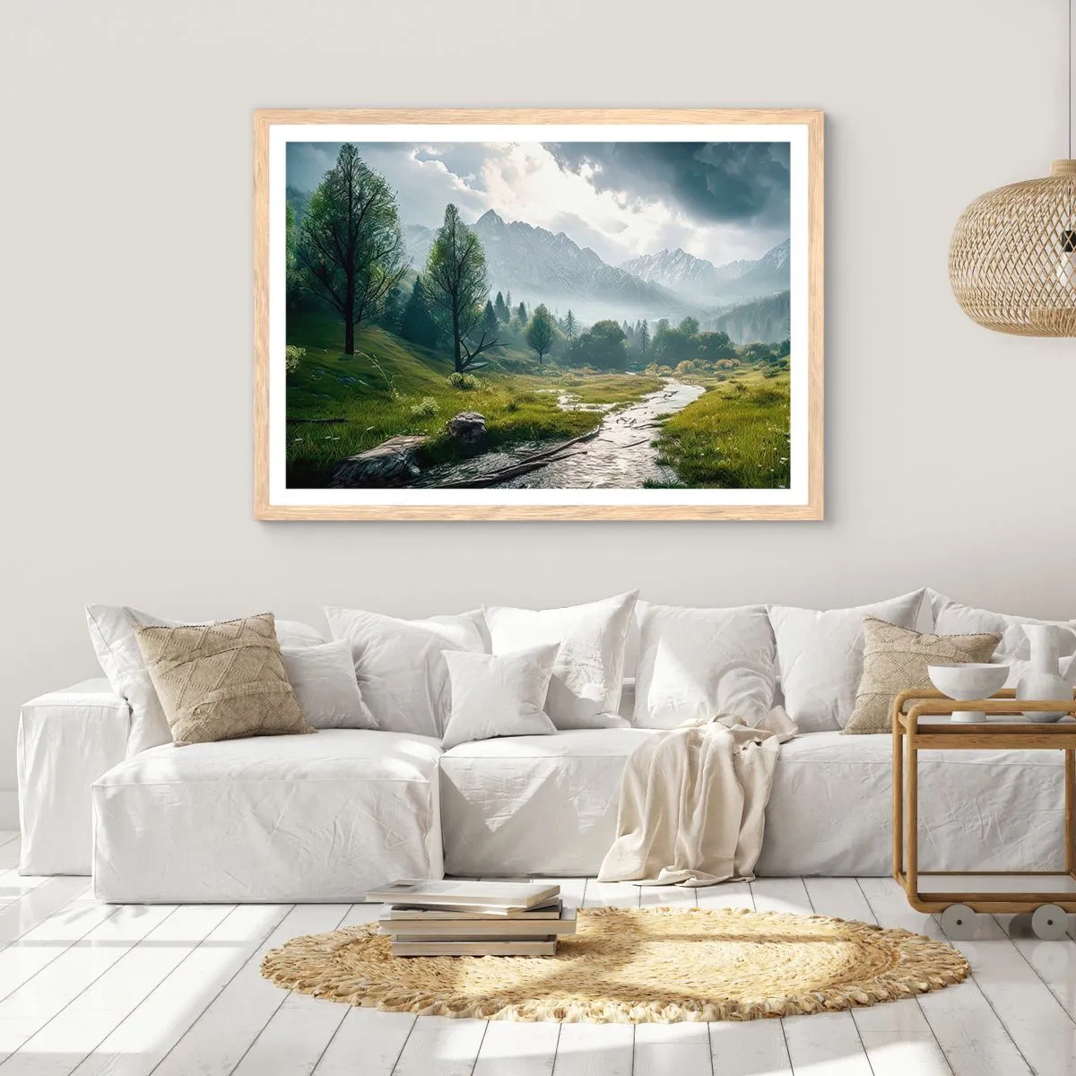 Plakát v rámu světlý dub - Tam a zpět - 100x70 cm