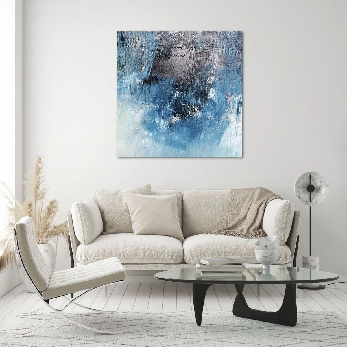 Obraz na skle - Rapsodie v modrém - 60x60 cm