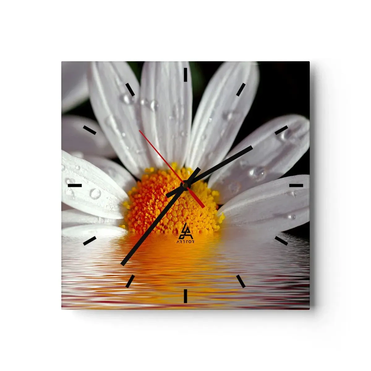 Nástěnné hodiny - Vycházející slunce sedmikrásky - 30x30 cm