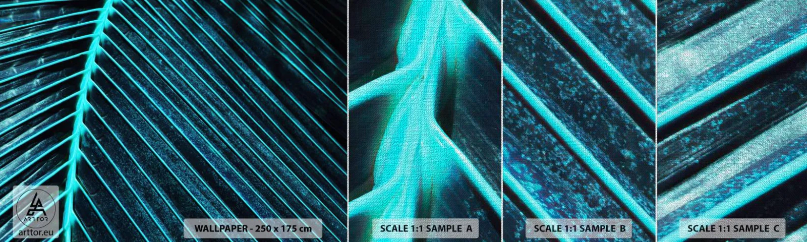 Vzor Fototapety Premium Canvas - Textura zeleně - List, Makro, Tropický - 100x30 cm