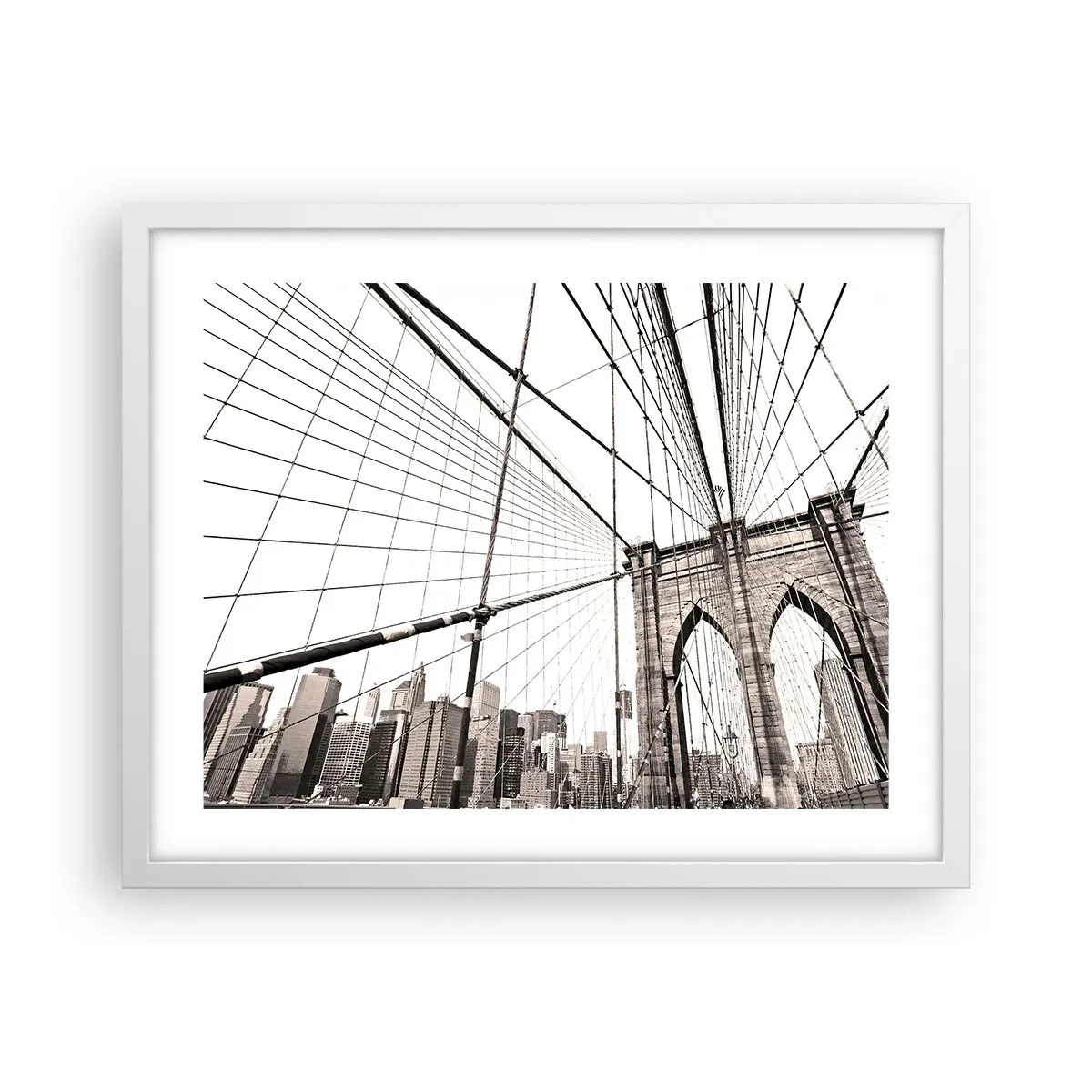 Plakát v bílém rámu - Newyorská katedrála - 50x40 cm