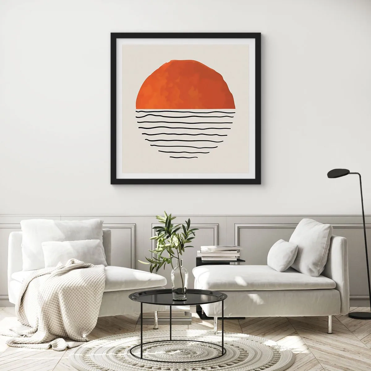 Plakát v černém rámu - V japonské atmosféře - 60x60 cm