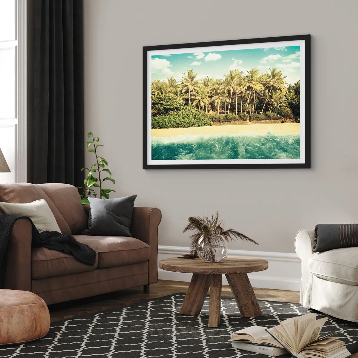 Plakát v černém rámu - Co třeba tady? - 70x50 cm