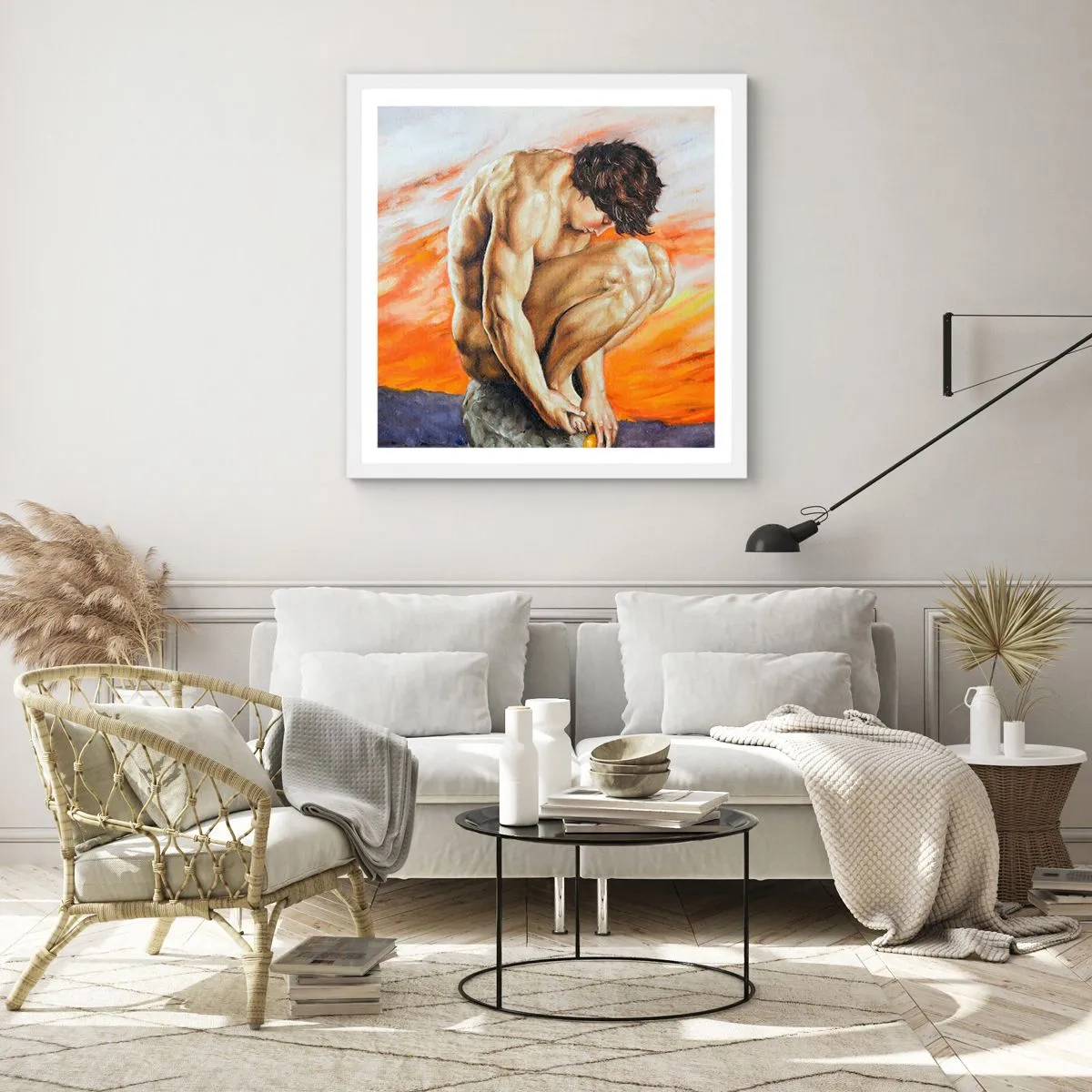 Plakát v bílém rámu - Ponořen do sebe - 40x40 cm