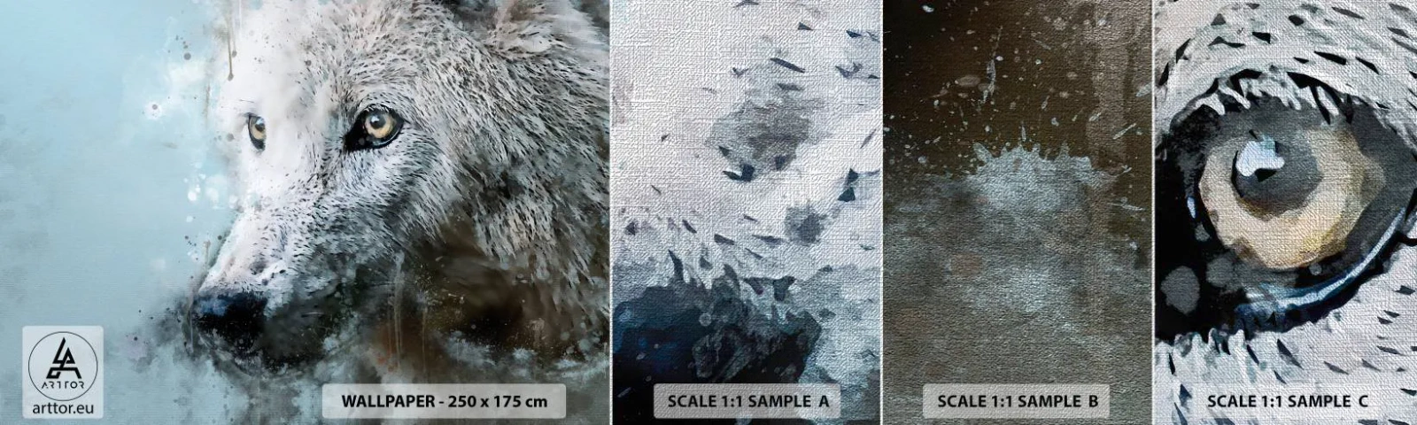 Vzor Fototapety Premium Canvas - Seznamte se s vlčí duší - Zvířata, Vlk, Dravec - 100x30 cm