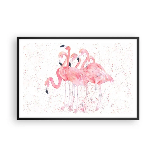 Plakát v černém rámu - Růžový ansámbl - 91x61 cm