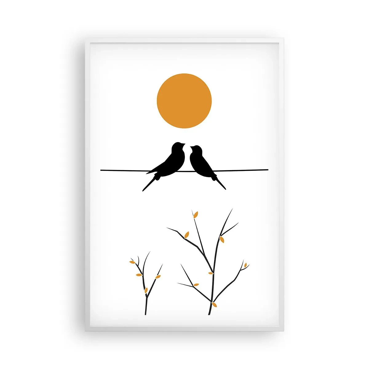 Plakát v bílém rámu - Slavíčí večer - 61x91 cm