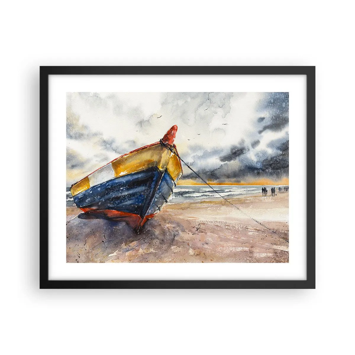 Plakát v černém rámu - Odpočinek na břehu - 50x40 cm