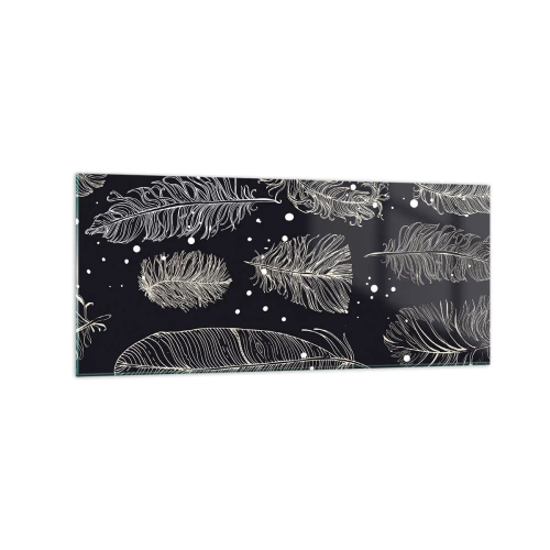 Obraz na skle - Krajka s peřím - 120x50 cm