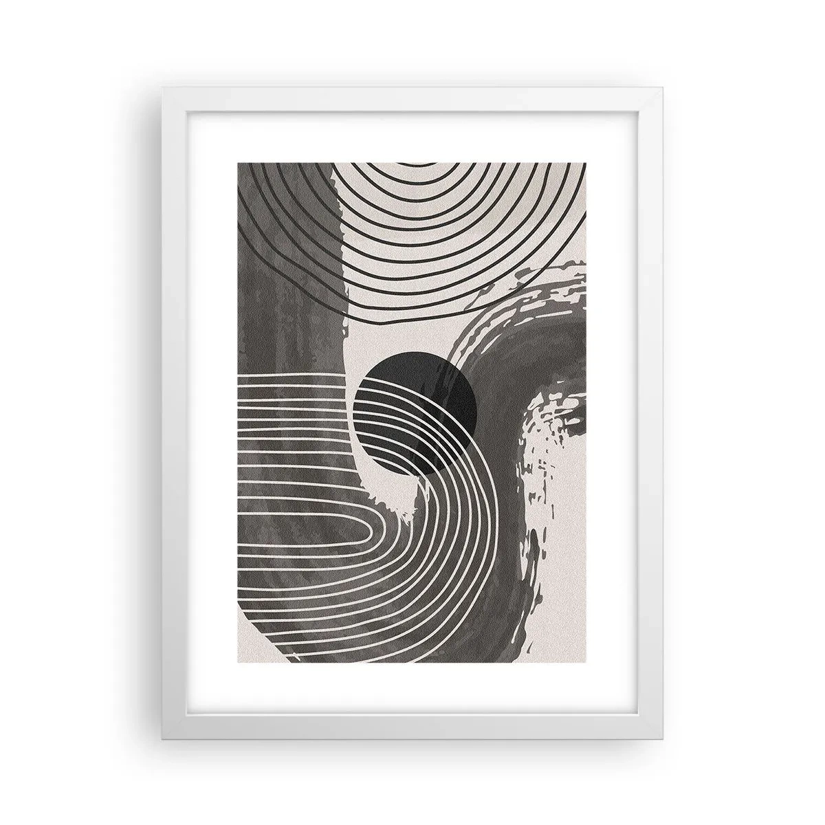 Plakát v bílém rámu - Ovál vítězí - 30x40 cm