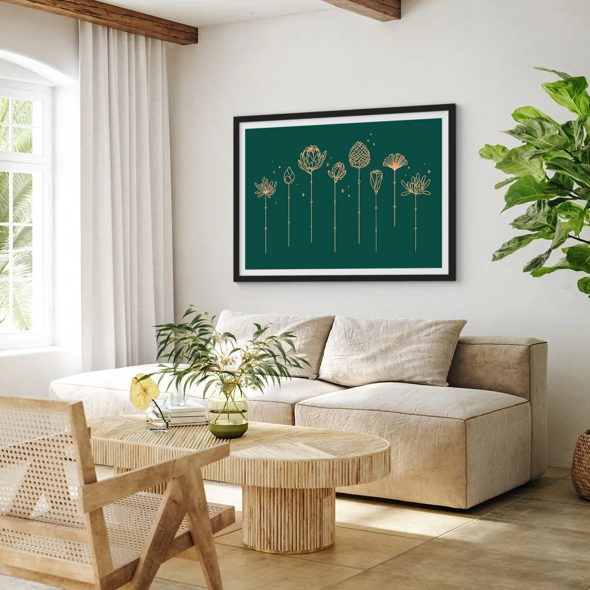 Plakát v černém rámu - Bylinky - 70x50 cm