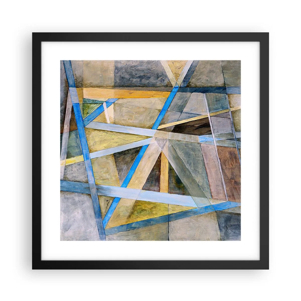 Plakát v černém rámu - Přímo nebo diagonálně? - 40x40 cm