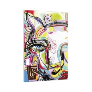 Obraz na skle - Bohatství kočičí krásy - 70x100 cm