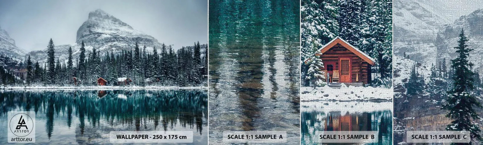 Vzor Fototapety Premium Canvas - Kanadské útočiště - Krajina, Kanada, Zima - 100x30 cm