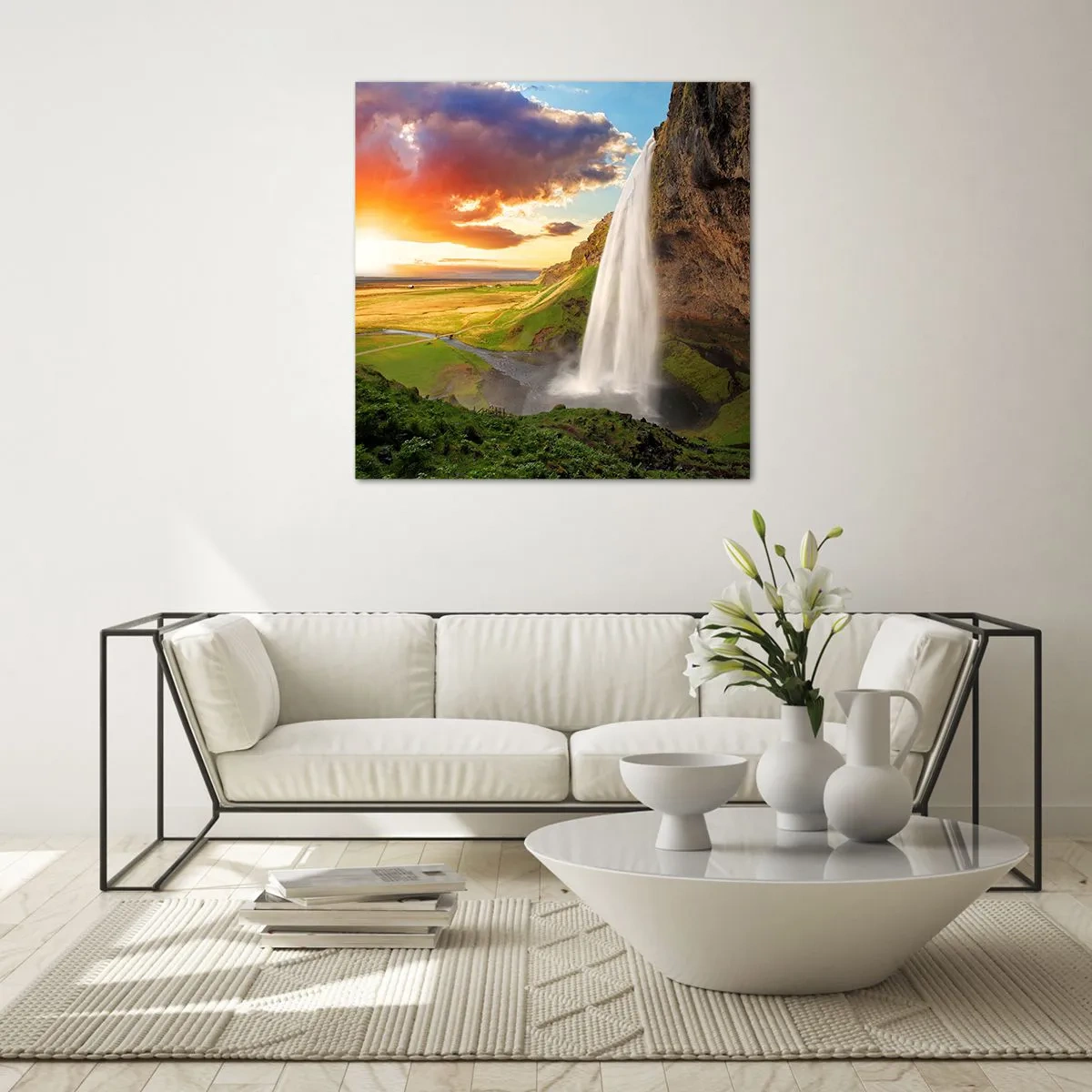 Obraz na skle - Vrchol islandského léta - 60x60 cm