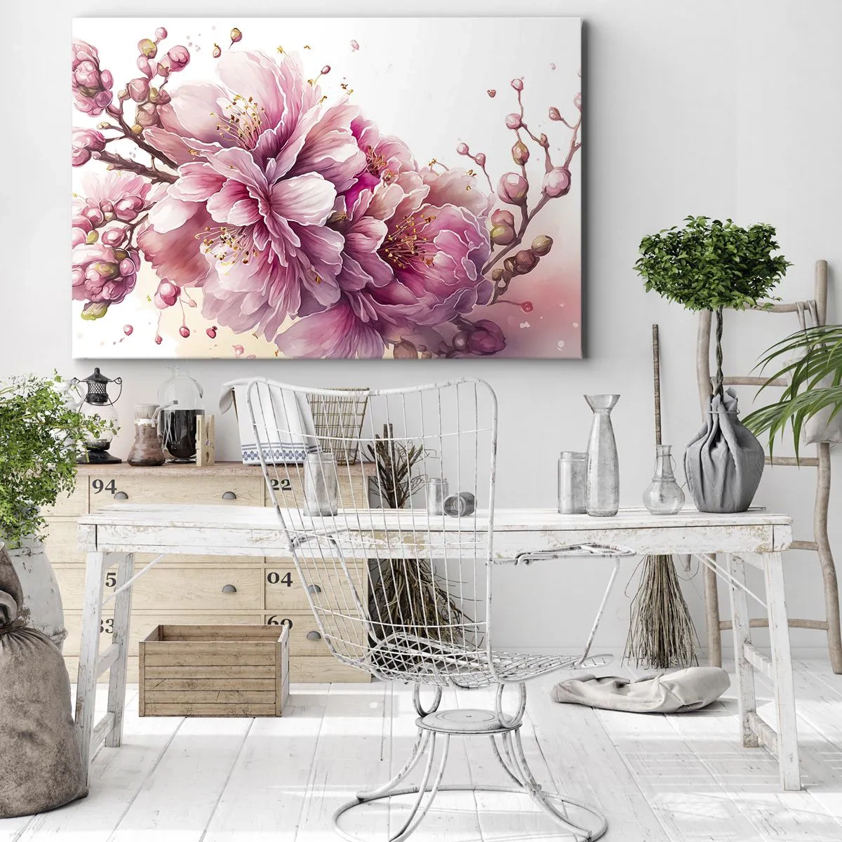 Obraz na plátně - Květ kvetoucí třešně - 70x50 cm