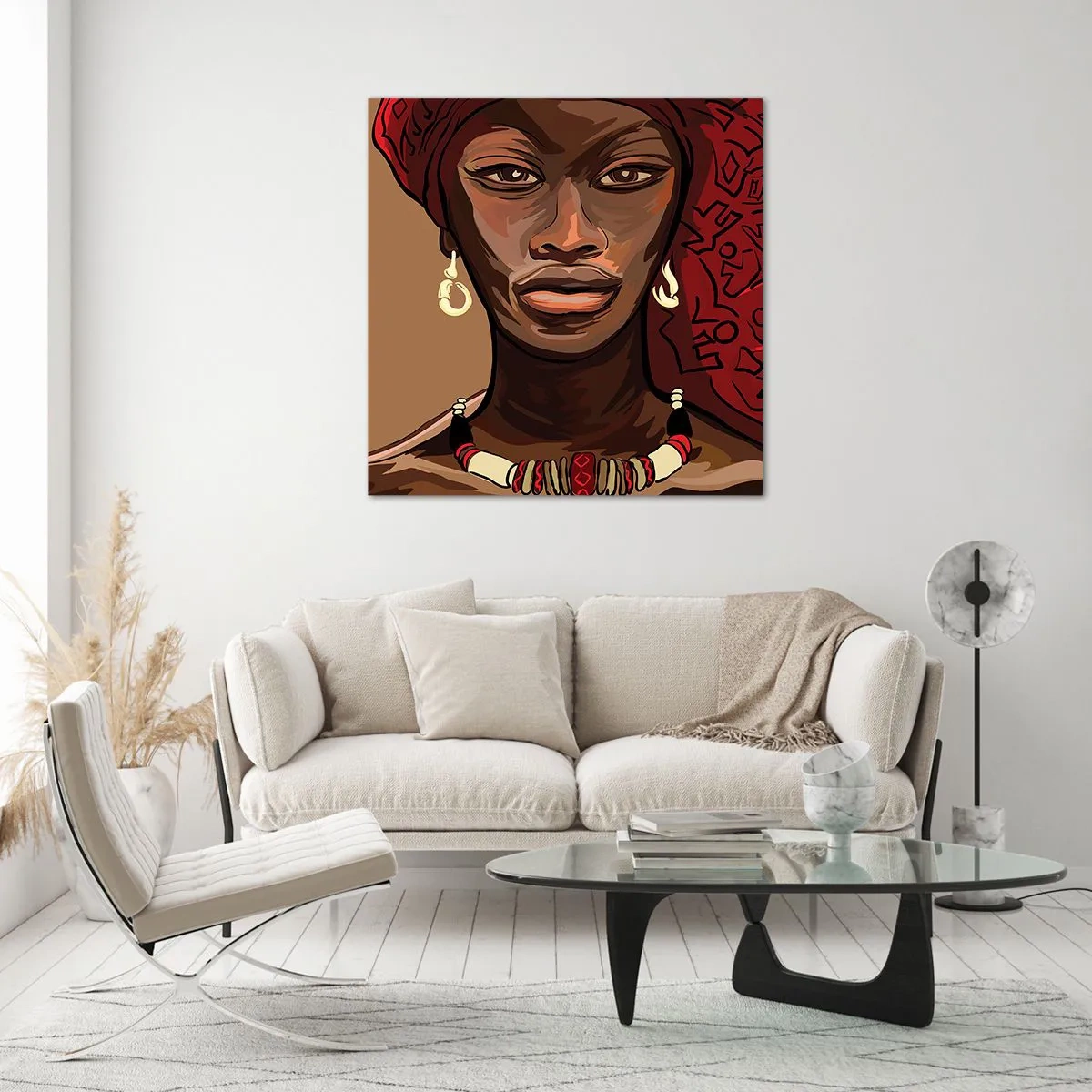 Obraz na skle - Ebenová Venuše - 70x70 cm