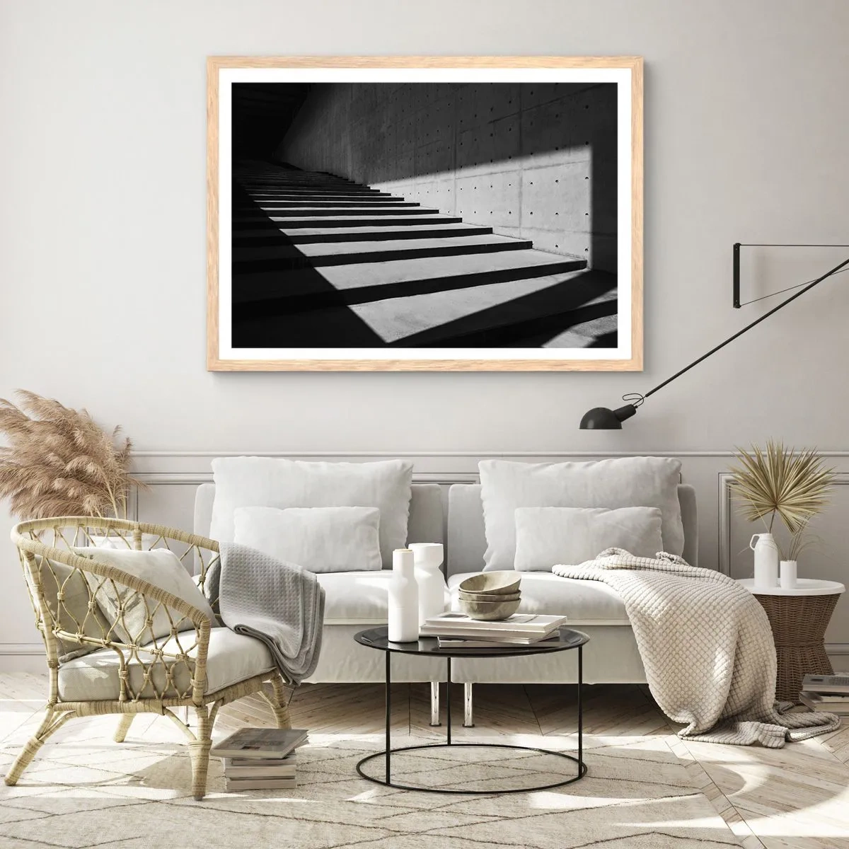 Plakát v rámu světlý dub - Syrová krása modernismu - 100x70 cm