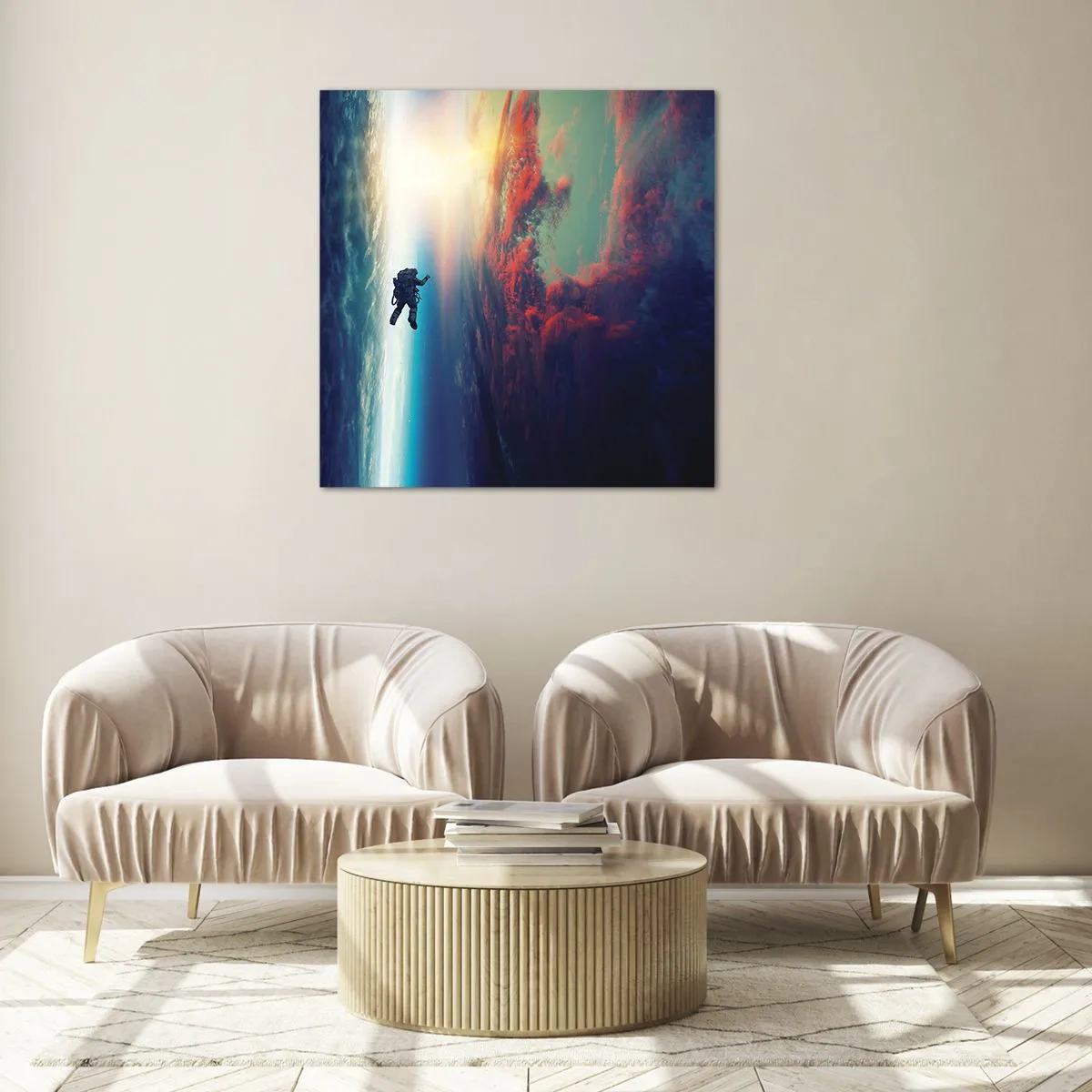 Obraz na skle - Tváří v tvář vesmíru - 50x50 cm