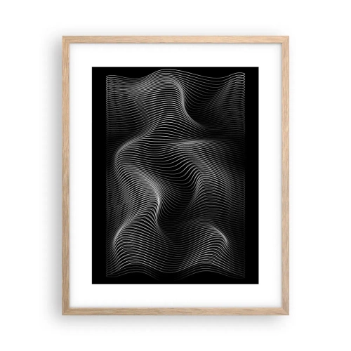 Plakát v rámu světlý dub - Tanec světla v prostoru - 40x50 cm