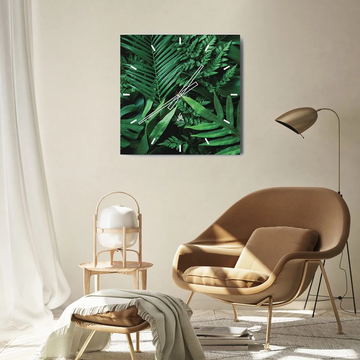 Nástěnné hodiny - Objaté v zeleni - 40x40 cm