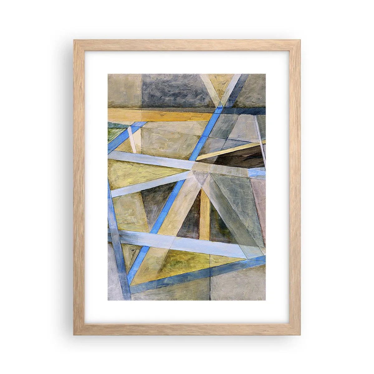 Plakát v rámu světlý dub - Přímo nebo diagonálně? - 30x40 cm