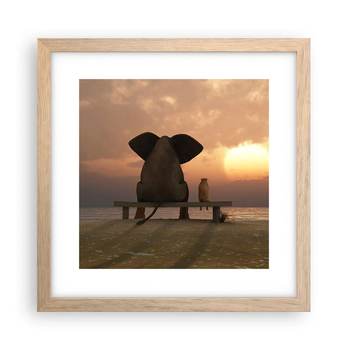 Plakát v rámu světlý dub - Je skvělé spolu mlčet - 30x30 cm