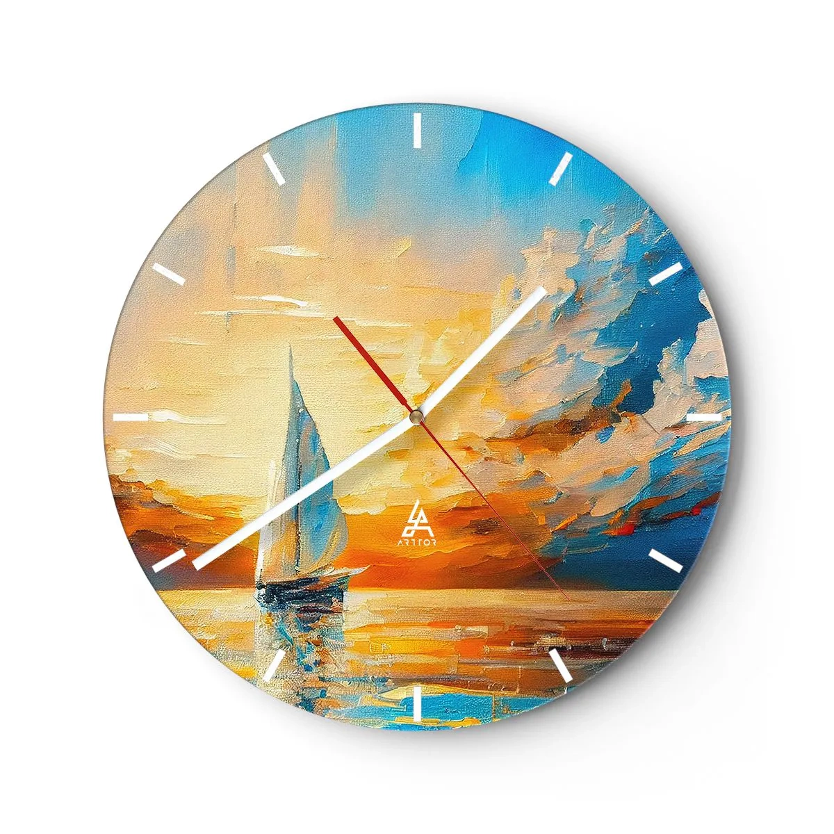 Nástěnné hodiny - Plavba ve zlatě - 40x40 cm