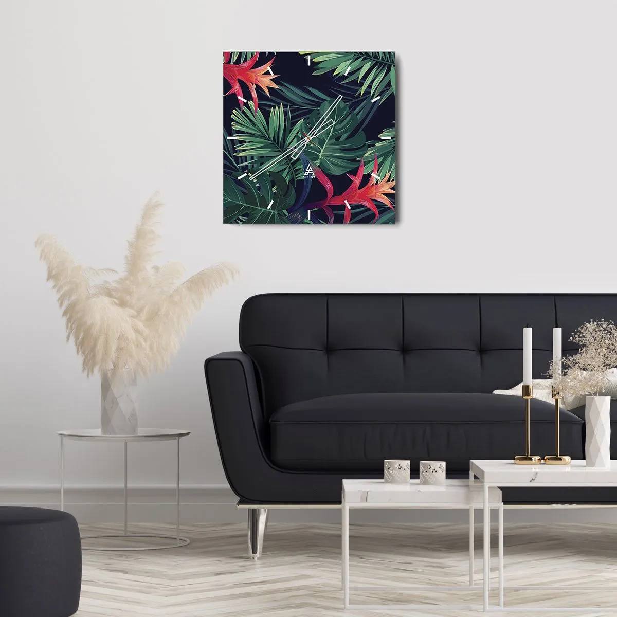 Nástěnné hodiny - Vzplanout v zeleném - 30x30 cm