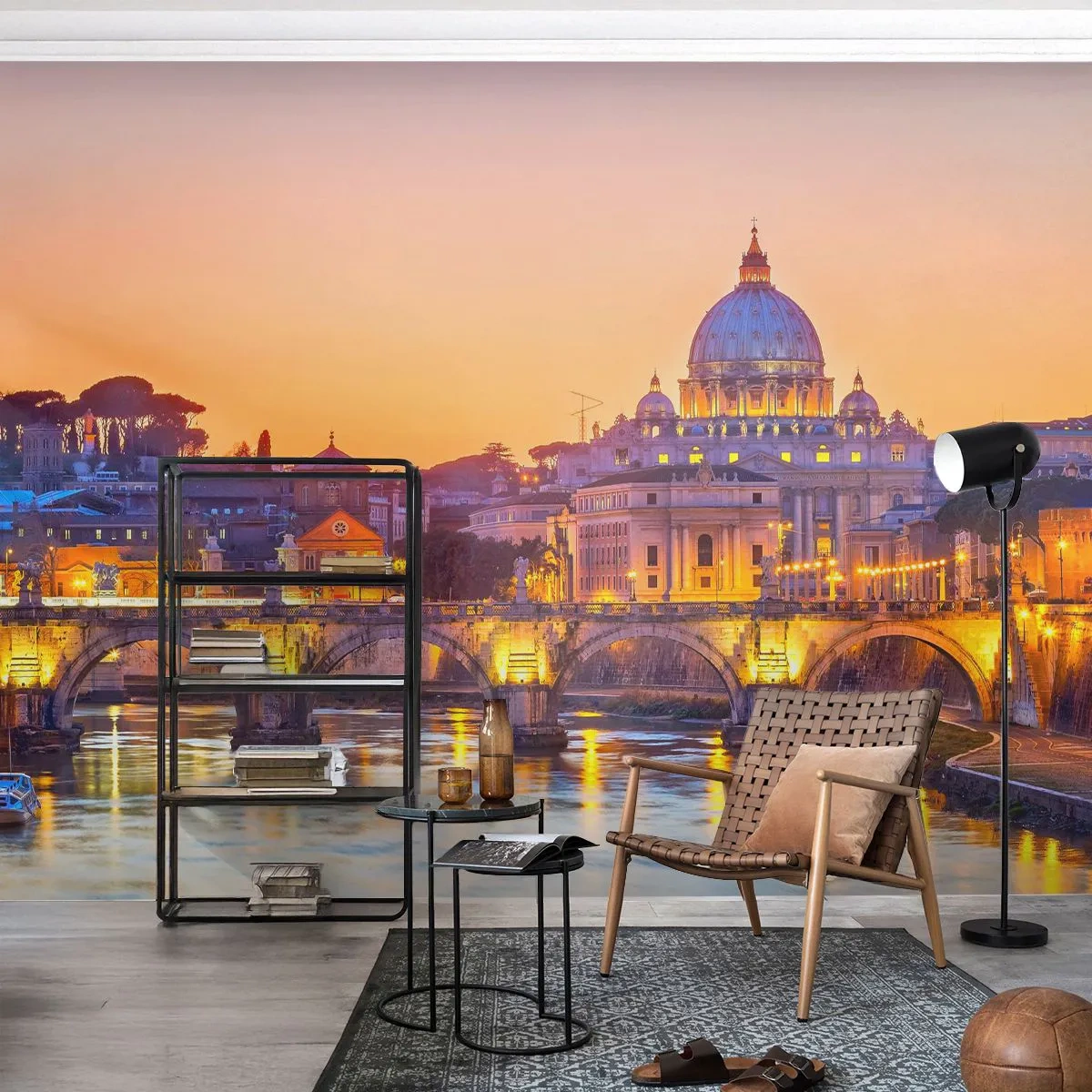 Fototapeta Samolepicí Deluxe Sticker - Soumrak nad Věčným městem - Město, Řím, Architektura - 250x175 cm