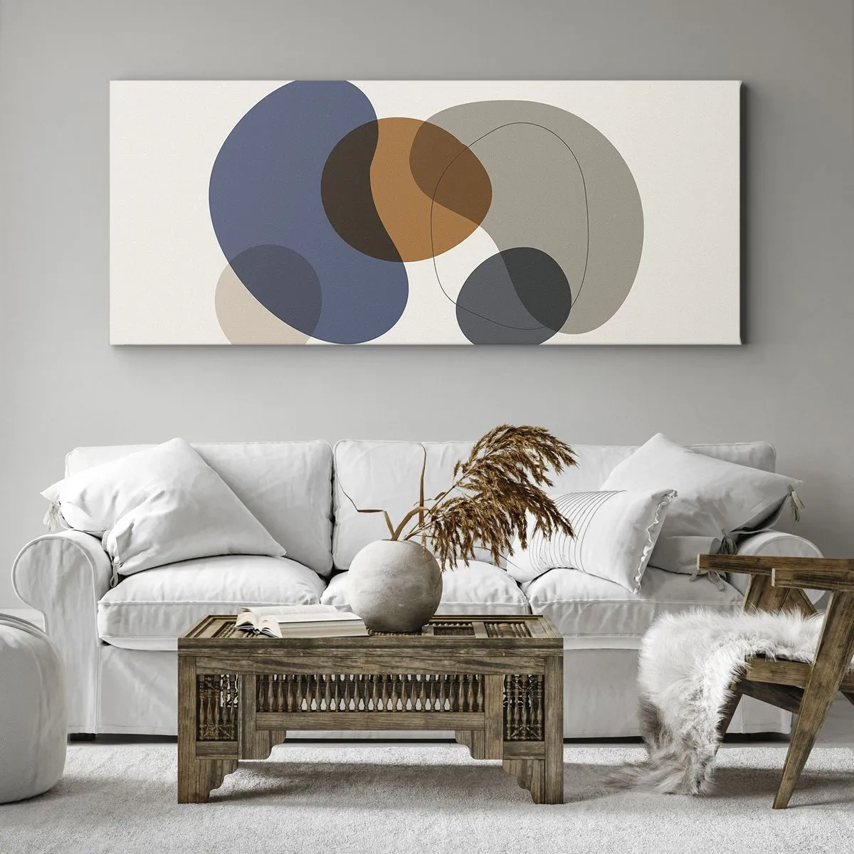 Obraz na plátně - Kapky barev - 160x50 cm