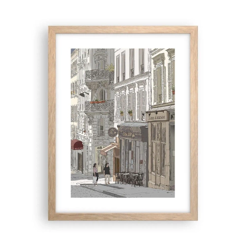 Plakát v rámu světlý dub - Městské radosti - 30x40 cm