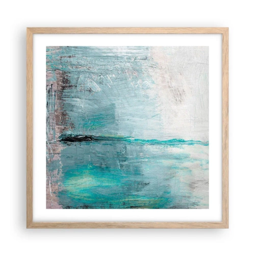 Plakát v rámu světlý dub - Horizontálně v modři - 50x50 cm