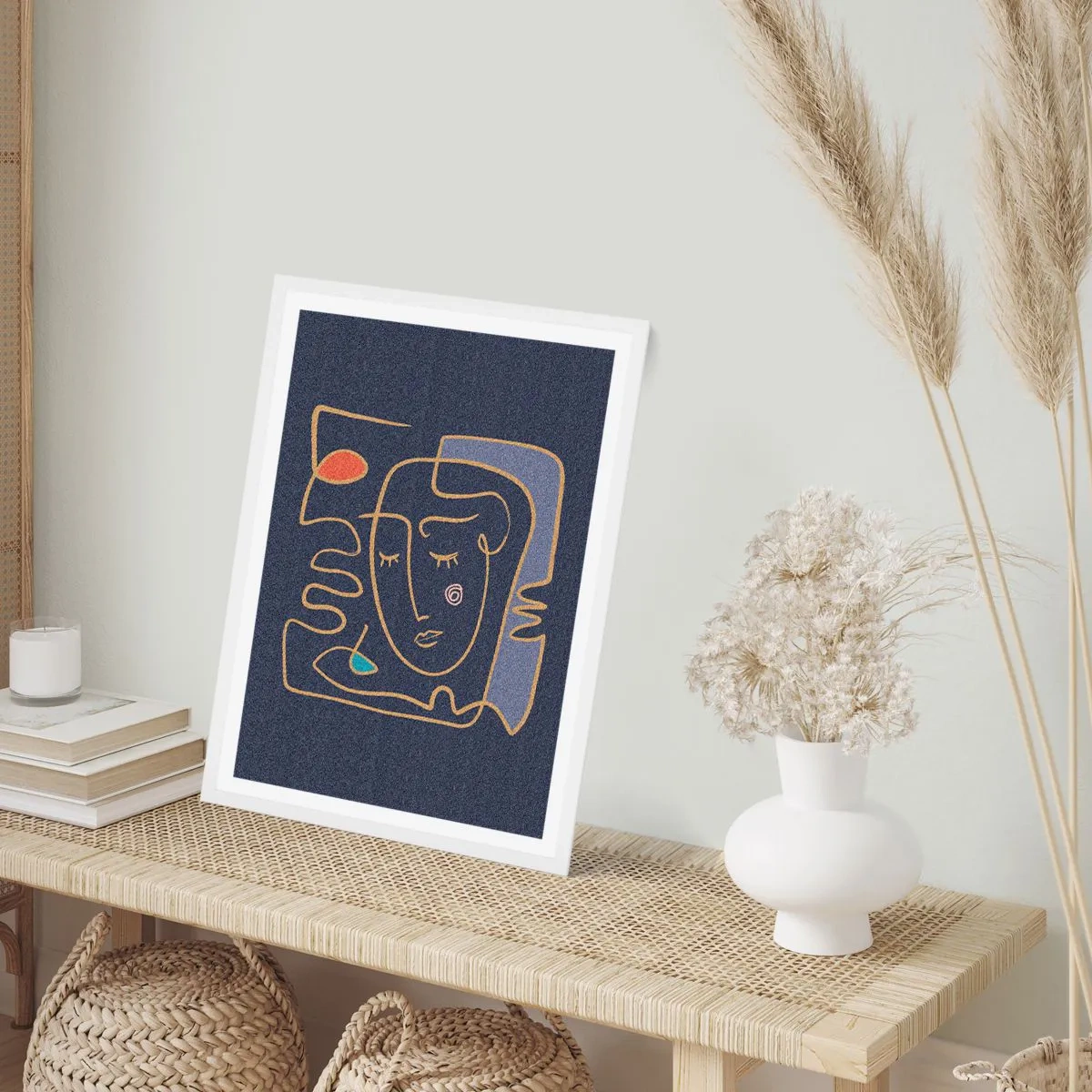 Plakát v bílém rámu - V zádumčivosti - 50x70 cm