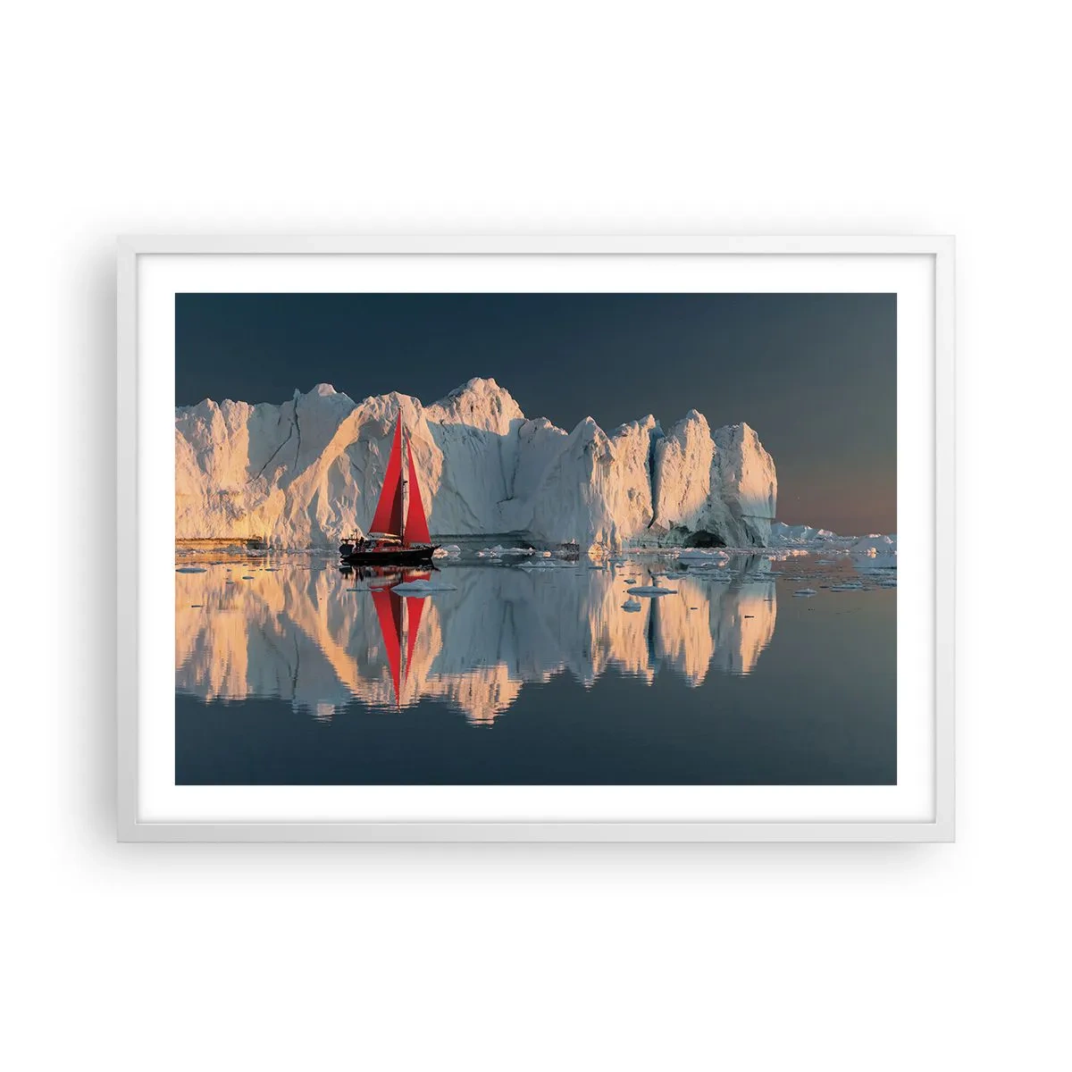 Plakát v bílém rámu - Na okraji světa - 70x50 cm