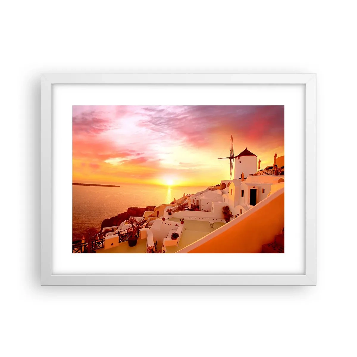 Plakát v bílém rámu - Rozplynout se v bílé a zlaté - 40x30 cm