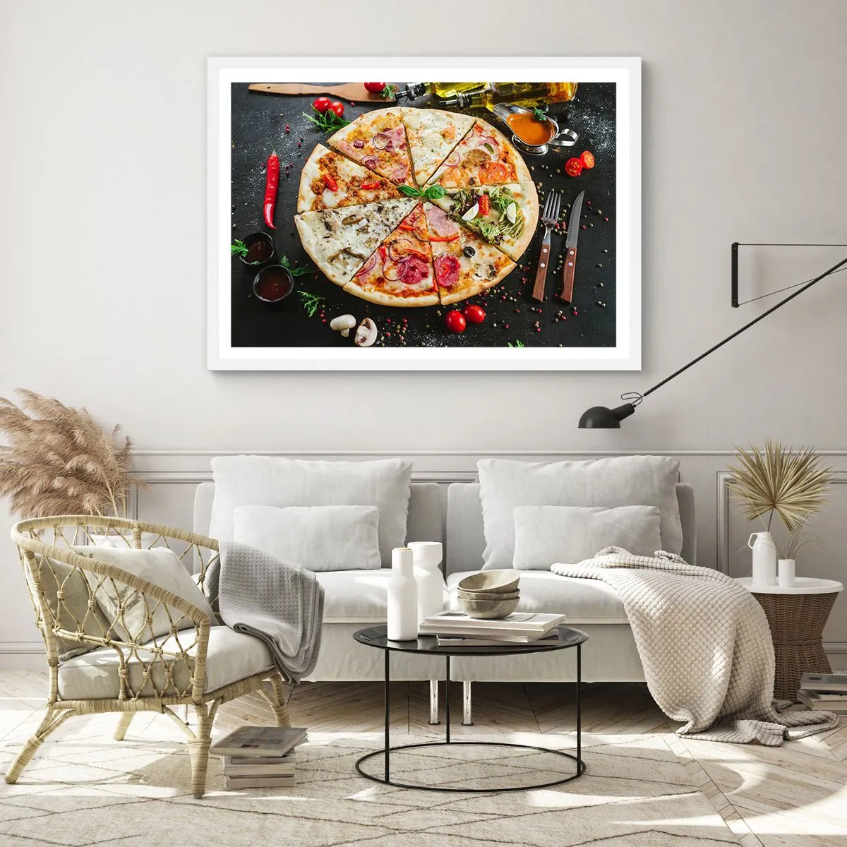 Plakát v bílém rámu - Vějíř chutí - 100x70 cm