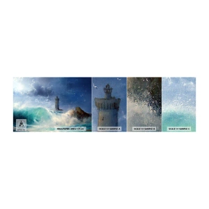 Vzor Fototapety Samolepicí Deluxe Sticker - Na stráži proti živlům - Krajina, Maják, Bouřka - 100x30 cm