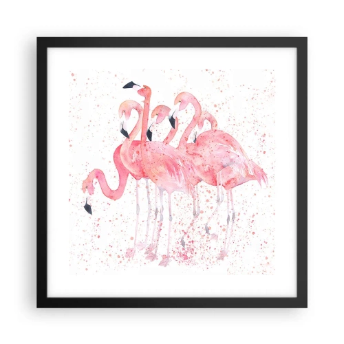Plakát v černém rámu - Růžový ansámbl - 40x40 cm