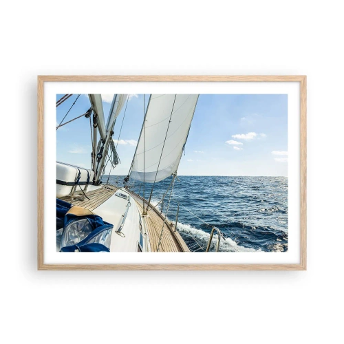 Plakát v rámu světlý dub - Ahoj, dobrodružství - 70x50 cm