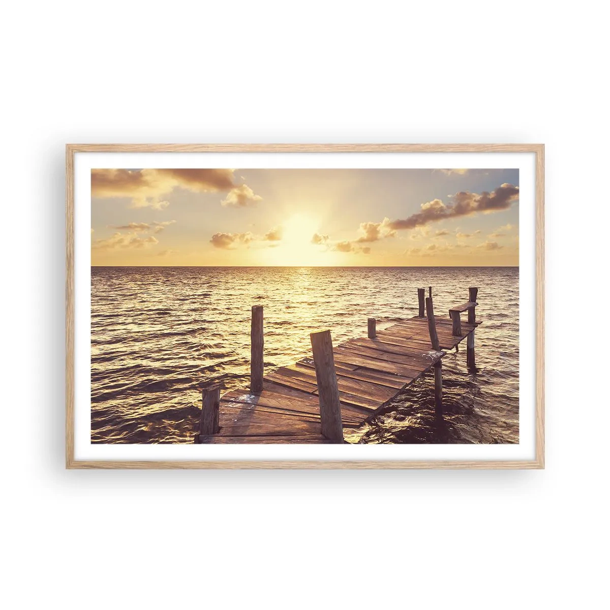 Plakát v rámu světlý dub - Zlatá země laskavosti - 91x61 cm
