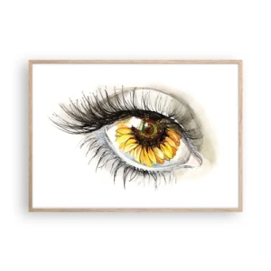 Plakát v rámu světlý dub - Pohled žhavý jako léto - 100x70 cm